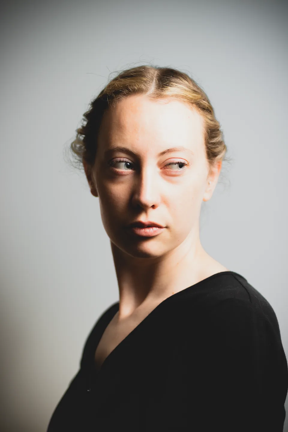Woman in soft directional light