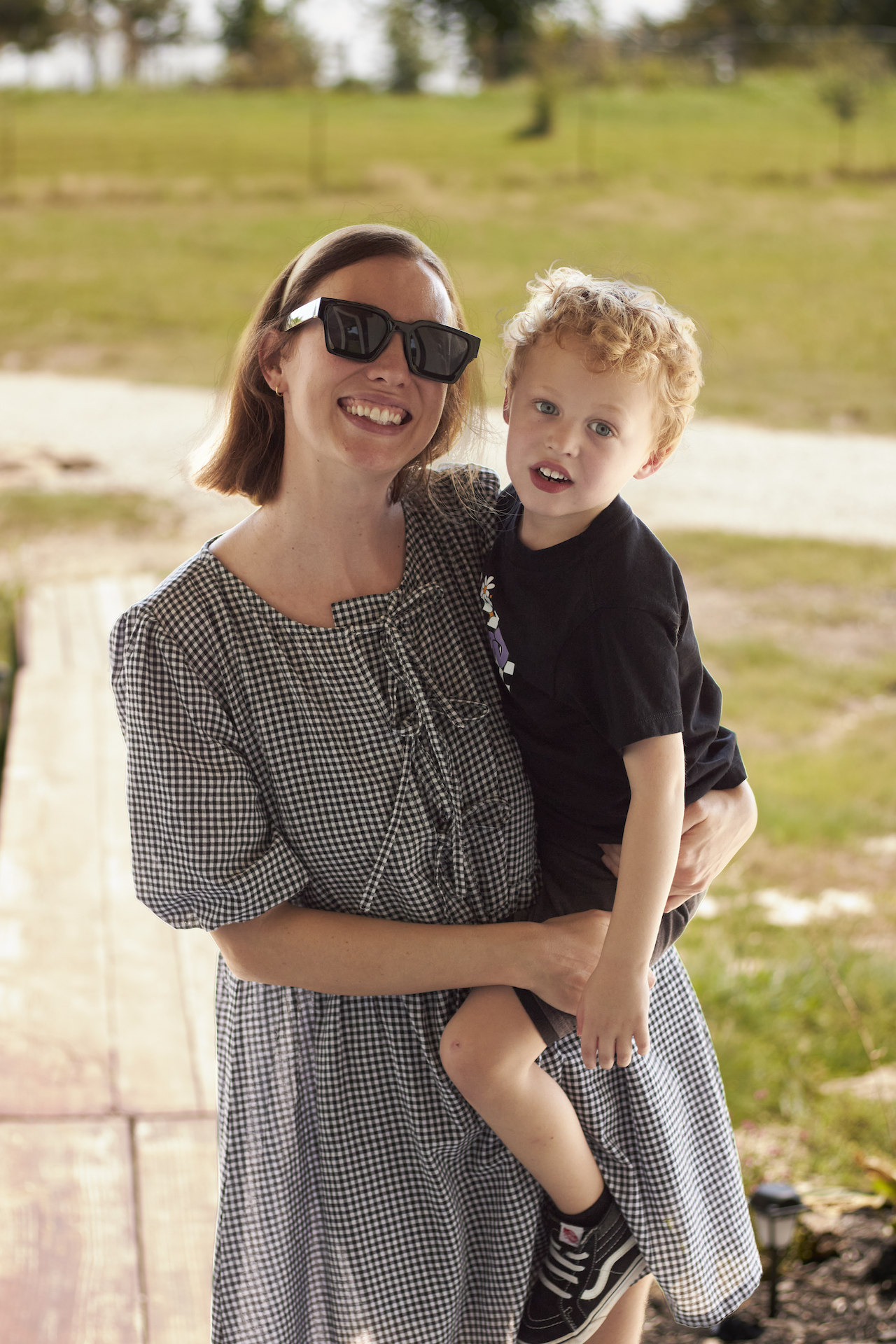 Mother and child, natural light outdoor portrait