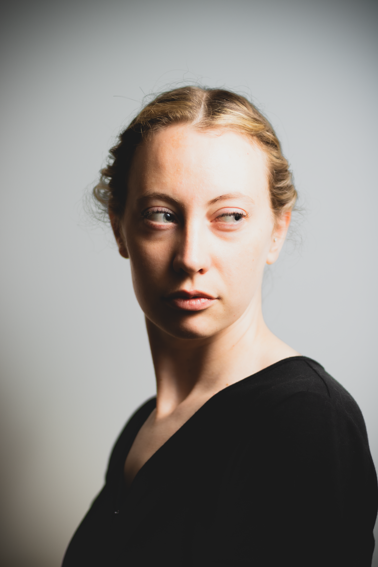 Woman in soft directional light